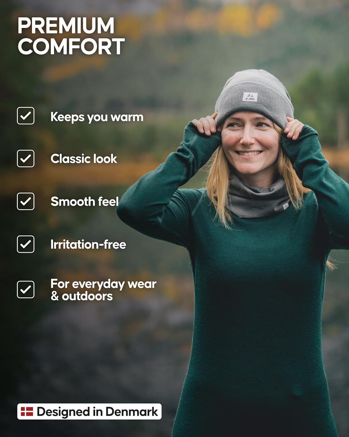 Sustainable Classic Beanie for Men & Women, Plain Kitted Hat